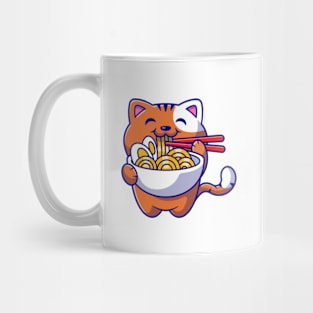 Cat eating Spaghetti Mug